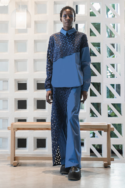 Kirigami shirt bicolor – ANISSA AIDA