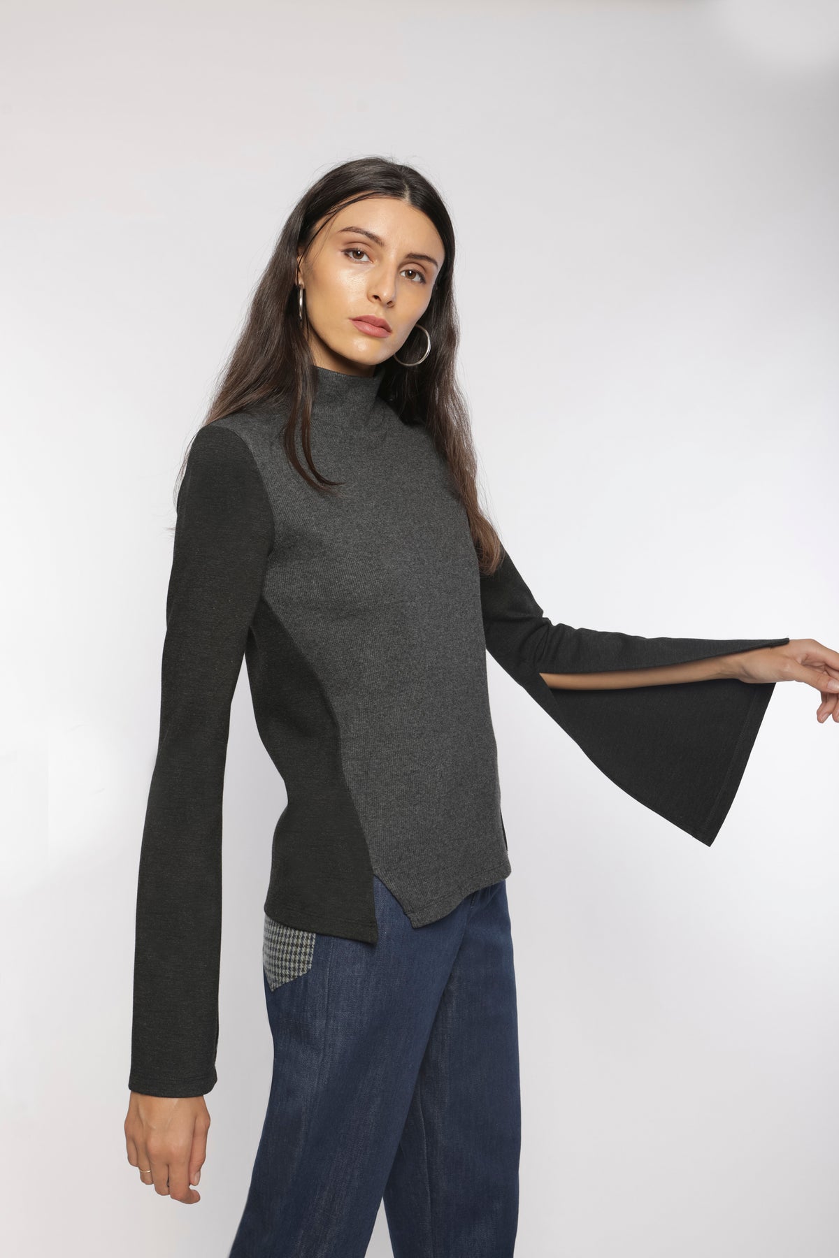 Architectural knit top