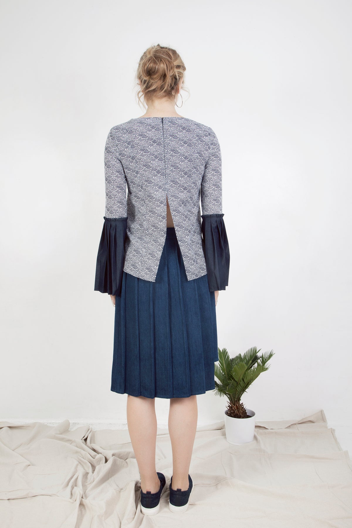 Asymmetrical Half Pleated Skirt
