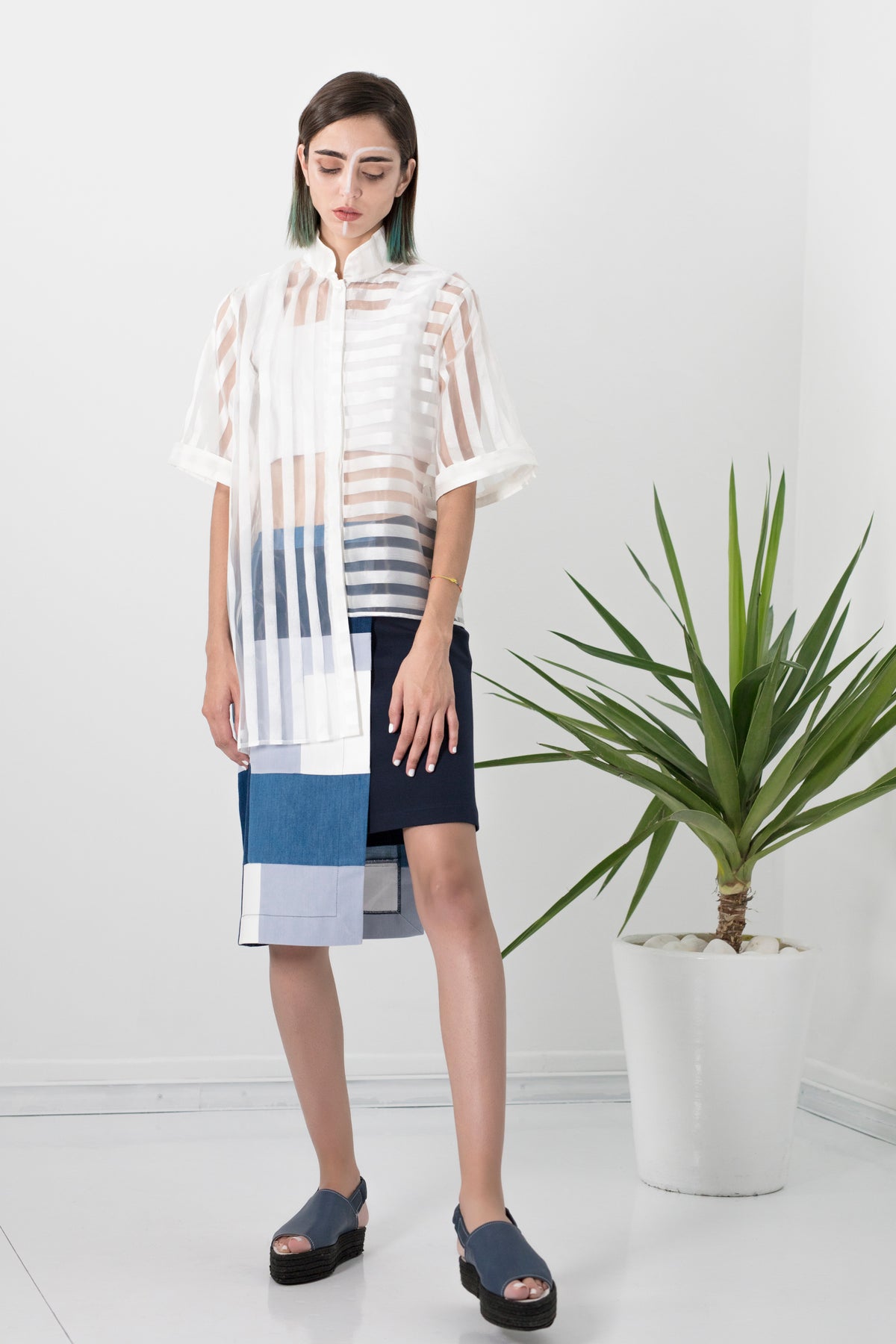 Asymmetrical patchwork skirt